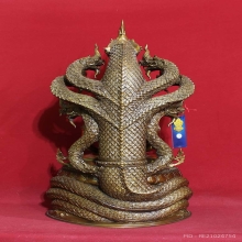 พระพุทธมหาจักพรรดิ์นาคปรกทรงเครื่องล้านนา ปัดบรอนซ์ 9 นิ้ว