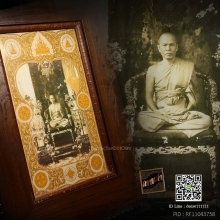ภาพพิมพ์เก่าหลวงพ่อสด วัดปากน้ำภาษีเจริญ ธนบุรี 2 แผ่นประกบ