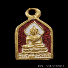 พระไพรีพินาศ หน้าการ์ตูน เนื้อทองคำลงยา นิยมมีขีด ตลับทอง 