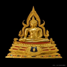 พระพุทธชินราชจำลอง ทองเหลืองกะไหล่ทอง หน้าตัก ๗ นิ้ว