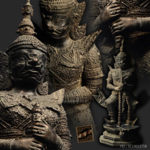 เทวรูปบูชาท้าวเวสสุวรรณ หน้ายักษ์ วัดสุทธาราม ธนบุรี ปี 35