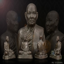 พระบูชาหลวงปู่ชอบ ฐานสโมปี 2518 หน้าตัก 5 นิ้ว สองขอบหนา