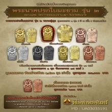 พระปรกใบมะขาม รุ่น 2 หลวงปู่ศุข วัดปากคลองมะขามเฒ่า ชุดทองคำ
