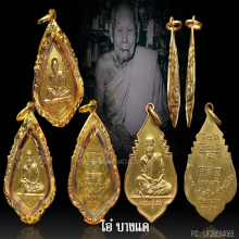 เหรียญใบสาเก หลวงปู่เต็ม วัดนิมมานรดี(บาแค)ปี2506 เนื้อทองคำ