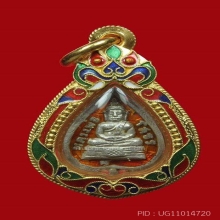 หลวงพ่อโสธร ใบโพธิ์เนื้อเงินลงยาปี 2503