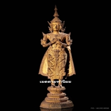 พระพุทธรุป สมัยรัตนโกสินทร์ปางรำพึง จีวรดอกและทรงเครื่อง 