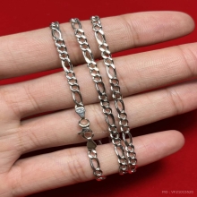 สร้อยคอ White Gold  18K  ลาย 3-1 ฟิกาโร่