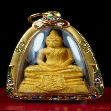 หลวงพ่อโสธร รุ่น กรมศุลกากร 120ปี ทองคำพ่นทราย พร้อมกรอบ