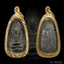 พระซุ้มกอ พัดใบลาน เนื้อชินเงิน กรุลานทุ่งเศรษฐี กำแพงเพชร  