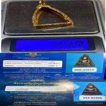 เหรียญหล่อหลวงพ่อเพชร(มือแปร)2480เลี่ยมทอง+ติดรางวัลที่2
