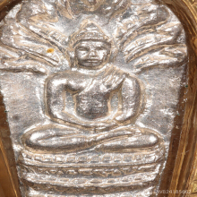 พระปรกใบมะขามหลวงปู่เม้า วัดสี่เหลี่ยม เนื้อเงิน ปี 18 