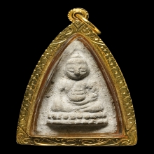 พระพุทโธน้อยคุณแม่บุญเรือน พิมพ์เล็กกรอบกระจกเนื้อผง