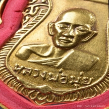 เหรียญเสมาตาตั๊กแตน เนื้อทองคำ : หลวงพ่อมุ่ย วัดดอนไร่
