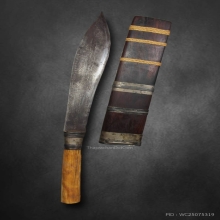 มีดควาญช้างหลวงพ่อเดิมตอกลายพิเศษยันต์ตรี