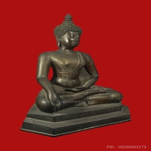 พระบูชาเชียงแสนสิงห์หนึ่ง หน้าตัก 12 นิ้ว เนื้อสำริด เกศถอด