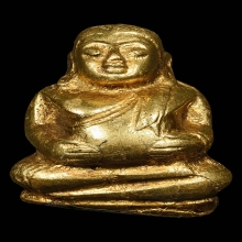 พระสังข์จายหุ้มทองคำแท้ฐานเงินเก่าโบราณ หายาก ขนาดห้อยคอ 