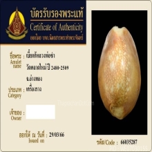 เบี่้ยแก้หลวงพ่อซำ วัดตลาดใหม่ อ่างทอง บัตรรับรองสมาคม