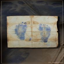 ผ้ายันต์รอยเท้าหลวงพ่อเดิม วัดหนองโพธิ์ สวยเดิมไม่มีซีด