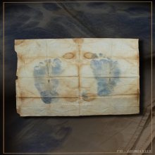 ผ้ายันต์รอยเท้าหลวงพ่อเดิม วัดหนองโพธิ์ สวยเดิมไม่มีซีด