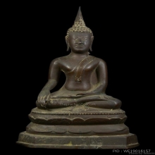 พระบูชายุคสมัยรัชกาลตอนต้น ปางมารวิชัย เนื้อสำริด 