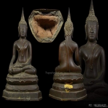 พระบูชายุคสมัยรัชกาลตอนต้น ปางมารวิชัย เนื้อสำริด 