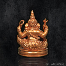 พระพิฆเนศ โบสถ์พราหมณ์ เนื้อบรอนซ์แดง ฝังพลอยไพริน
