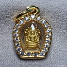 พระปรกใบมะขามเนื้อทองคำ (บล็อคตา ๒ ชั้น ) หลวงปู่ดู่ วัดสะแ