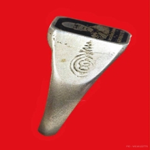 แหวนเงินลงถม หลวงพ่อจาด วัดบางกระเบา ปี2490