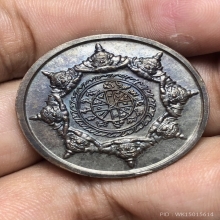 เหรียญปิดตาพังพะกาฬหลักเมืองนครรุ่นแรกปี32เคราสั้นบล๊อคทองคำ