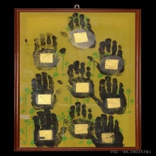 ผ้ายันต์ฟ้าประทานพรสิบกา ประทับมือครูบาขันแก้ว 