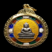 เหรียญหลังแบบโสธร เนื้อเงินลงยา ปี2482