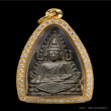 พระพุทธชินราชหลวงปู่เผือก วัดกิ่งแก้ว  เนื้ออาปาก้า ปี 2485