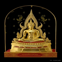พระพุทธชินราชจำลอง เนื้อทองเหลืองลงรักปิดทองหน้าตัก ๖.๕ นิ้ว