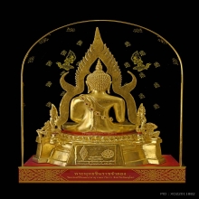 พระพุทธชินราชจำลอง เนื้อทองเหลืองลงรักปิดทองหน้าตัก ๖.๕ นิ้ว