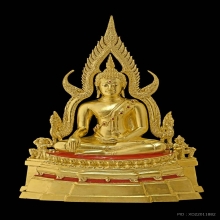 พระพุทธชินราชจำลอง เนื้อทองเหลืองลงรักปิดทองหน้าตัก ๖.๕ นิ้ว