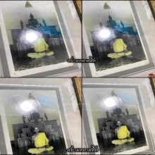หลวงพ่อเกลี้ยง วัดเฉลิมอาสน์ พระโพธารามคณารักษ์ ลงสี มีจาร