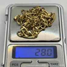 สร้อย18k ลาย3-1นิยม งานตัน สวมหัวได้ น้ำหนัก 28กรัม