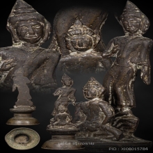 พระลีลาเชียงแสน สกุลช่างพะเยา เนื้อสัมฤทธิ์