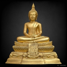 พระพุทธชัยศรี วัดกลางบางแก้ว นครปฐม ปี 2518 (ปิดทอง) 5 นิ้ว