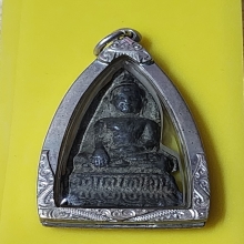 พระอู่ทองนั่่งตะกสนบัว 2 ชั้น เนื้อชิ้นเงิน สุโขทัย