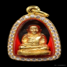 หลวงพ่อเงิน รุ่นช้างคู่ พิมพ์ใหญ่ เนื้อทองคำ ปี๒๕๒๖ สภาพสวย