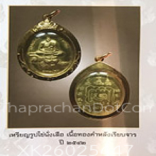 เหรียญนั่งเสือหลวงพ่อเปิ่น วัดบางพระ หลังจารเนื้อทองคำ 