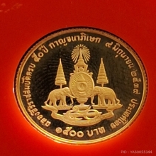 เหรียญกาญจนาภิเษก ทองคำขัดเงา ปี39 เหรียญเล็ก 