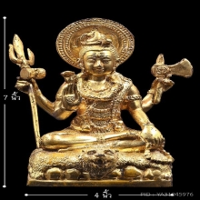 พระบูชา4นิ้ว พระศิวะ เนื้อทองเหลืองทาทอง สภาพสวยมาก