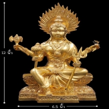 พระบูชา 5นิ้ว พระแม่อุมาเทวี เนื้อทองเหลืองปิดทอง สภาพสวยมาก