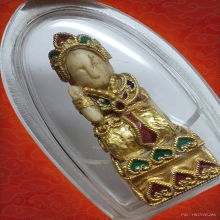 พระแม่นางกวัก rาแกะ แต่งองค์ทรงเครื่องทองสุโขทัยลงยา