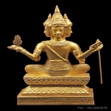 พระบูชา7นิ้ว พระพรหม4หน้า เนื้อทองเหลืองทาทอง สภาพสวยมาก