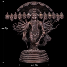 หายากมากพระแม่อุมาเทวี13เศียร20กร วัดแขกปี2515เนื้อทองเหลือง