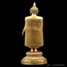 พระบูชาพระร่วงโรจนฤทธิ์ สูง15.5นิ้ว เนื้อทองเหลืองปิดทองปี66