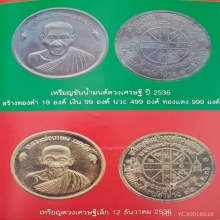เหรียญบาตรน้ำมนต์หลวงพ่อเกษม เนื้อทองคำ พิมพ์เลข เลข 1